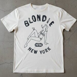Blondie New York 1974 Retro Punk Rock Illustrated Graphic Tee White